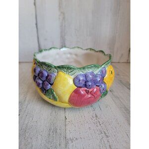 Fitz‎ Floyd 1989 fruit bowl 3D Calypso vintage ceramic xmas